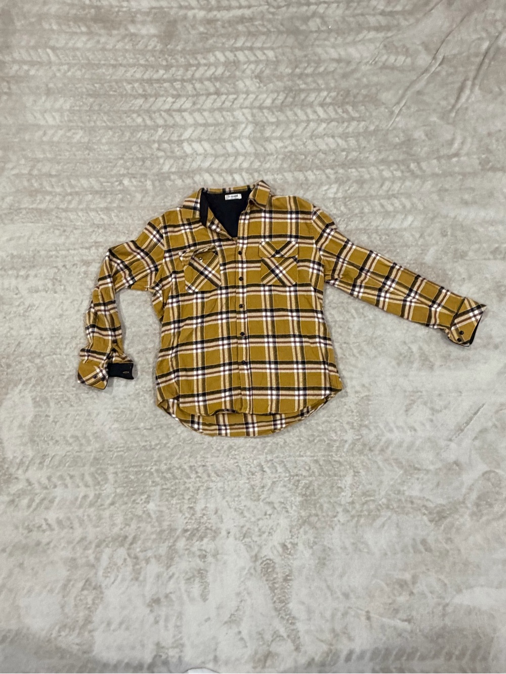 Tinkwell Mustard Yellow Plaid Flannel Grunge Indie Chic Boys L